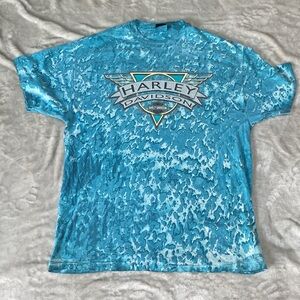 Harley-Davidson Teal Splash T-Shirt Vintage Vallejo California